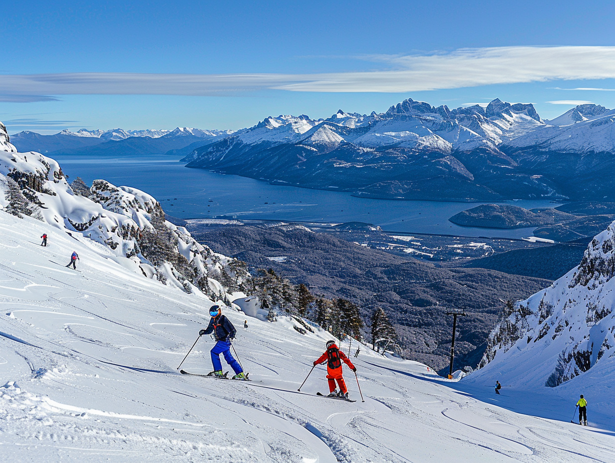 Ski en Cerro Catedral con vistas a la Patagonia
